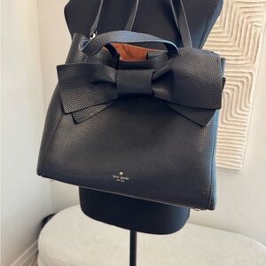 Kate Spade Black Leather Bow Satchel